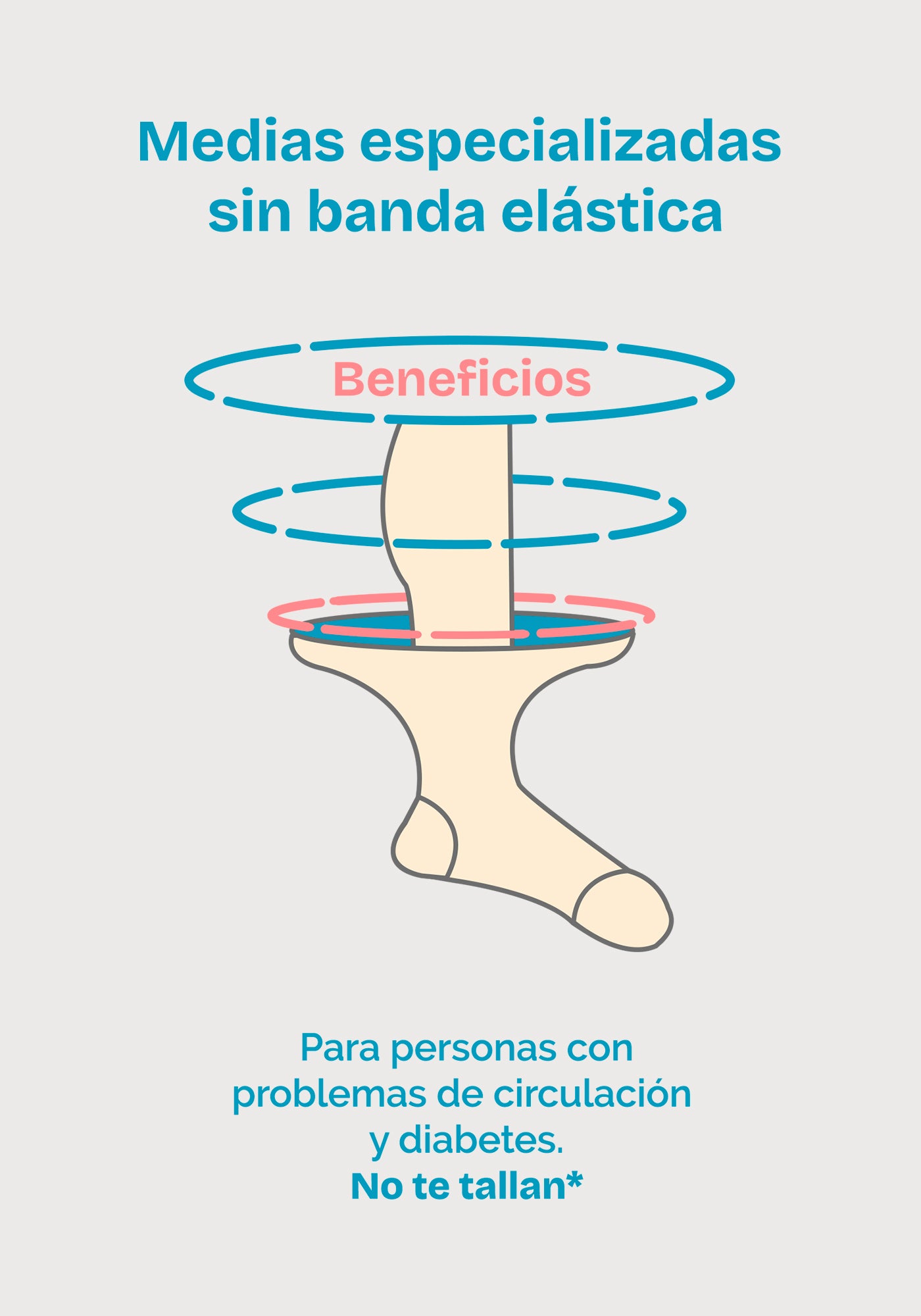 Media Diabéticos Beneficios Semi Acolchada Dama