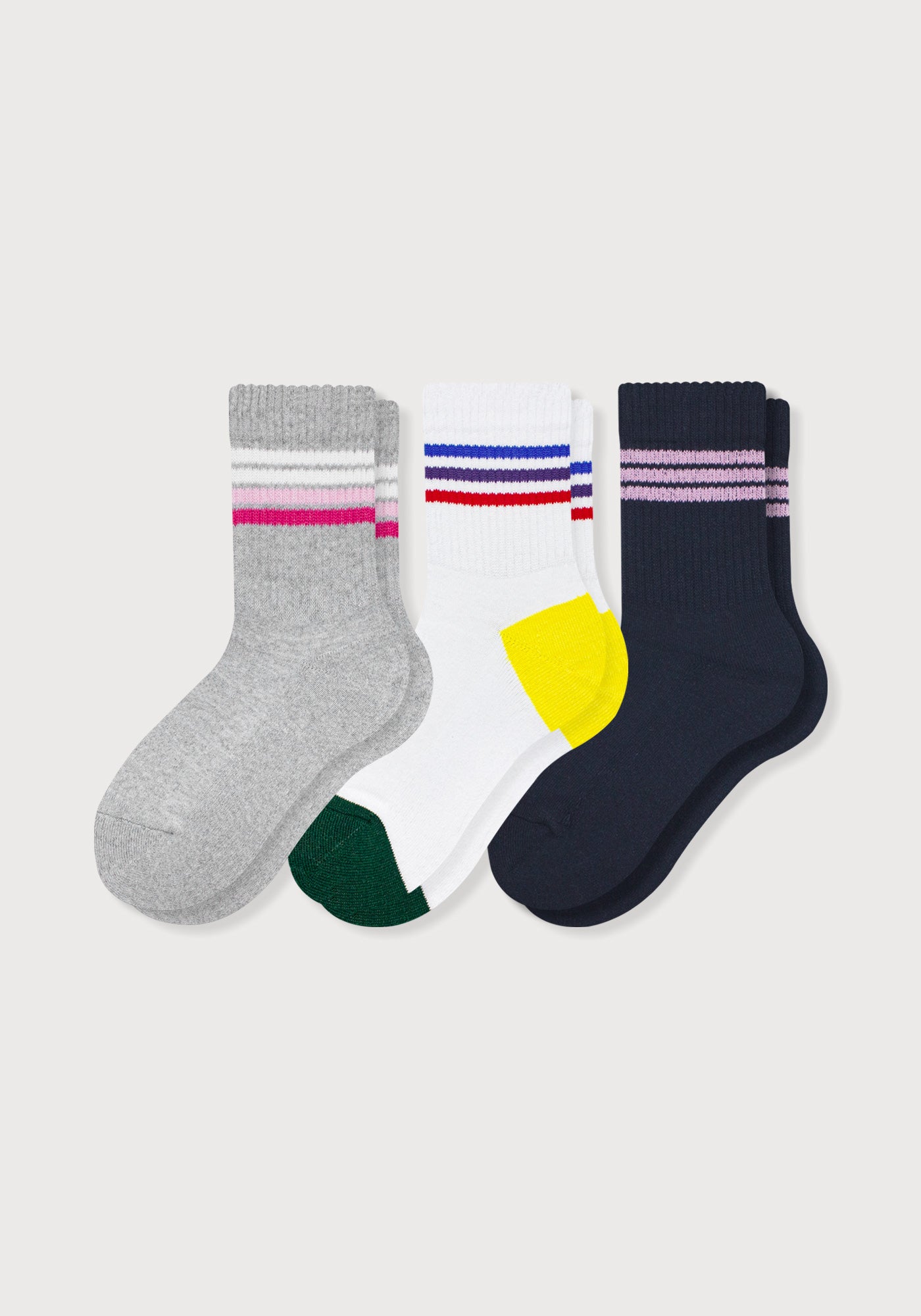 Media Semi Acolchada 3/4 Rayas Dama