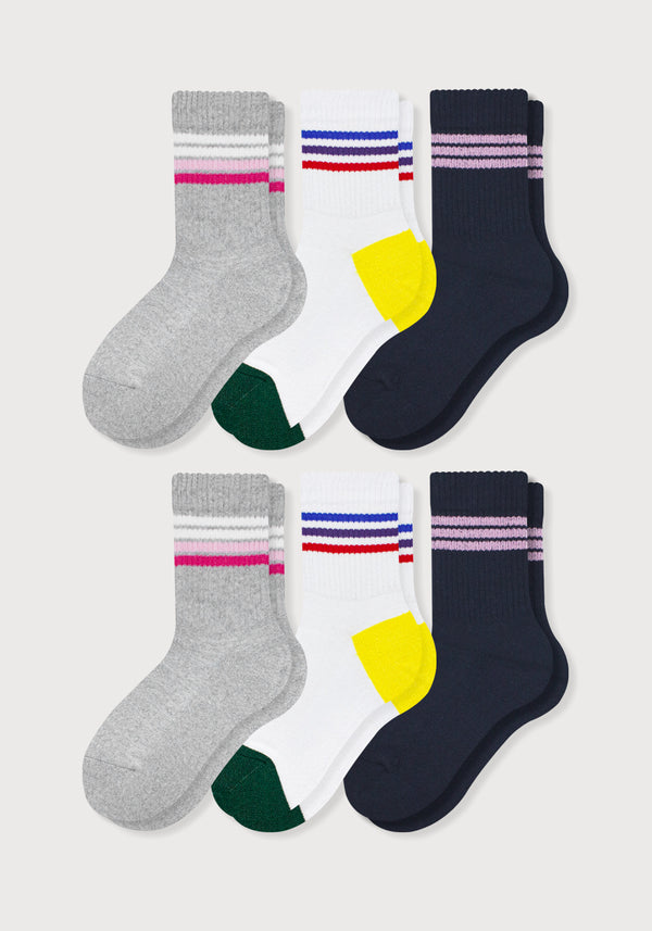 Media Semi Acolchada 3/4 Rayas Dama