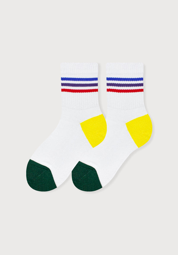 Media Semi Acolchada 3/4 Rayas Dama