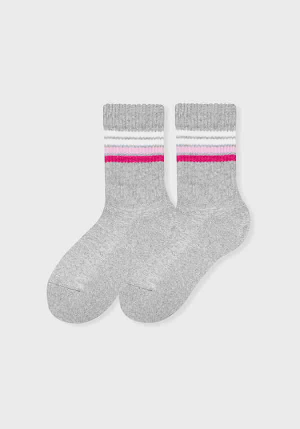 Media Semi Acolchada 3/4 Rayas Dama