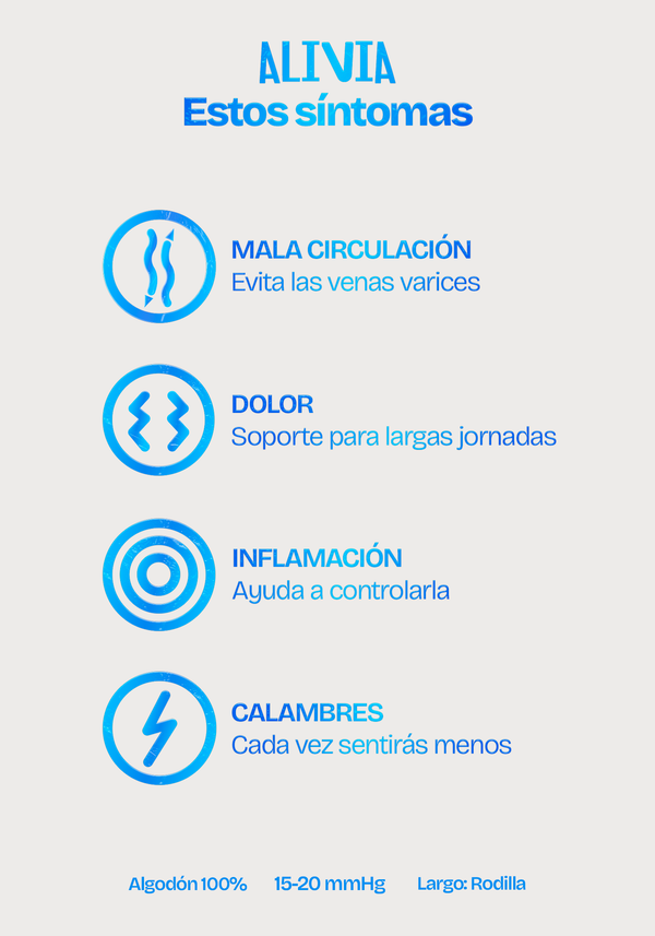 Media Beneficios Compresión 15-20 mmHg Dama