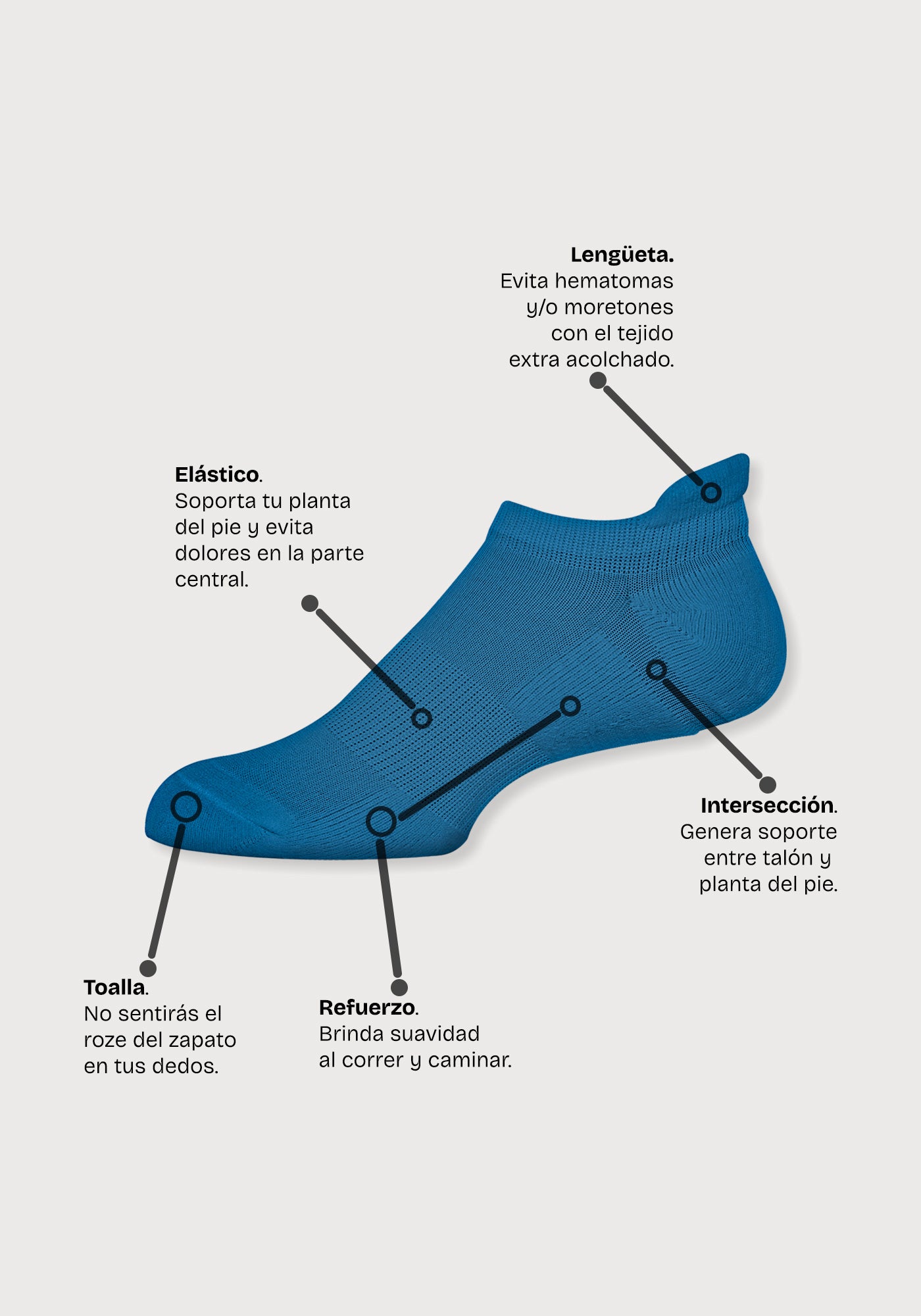 Media Running Lengüeta Unisex