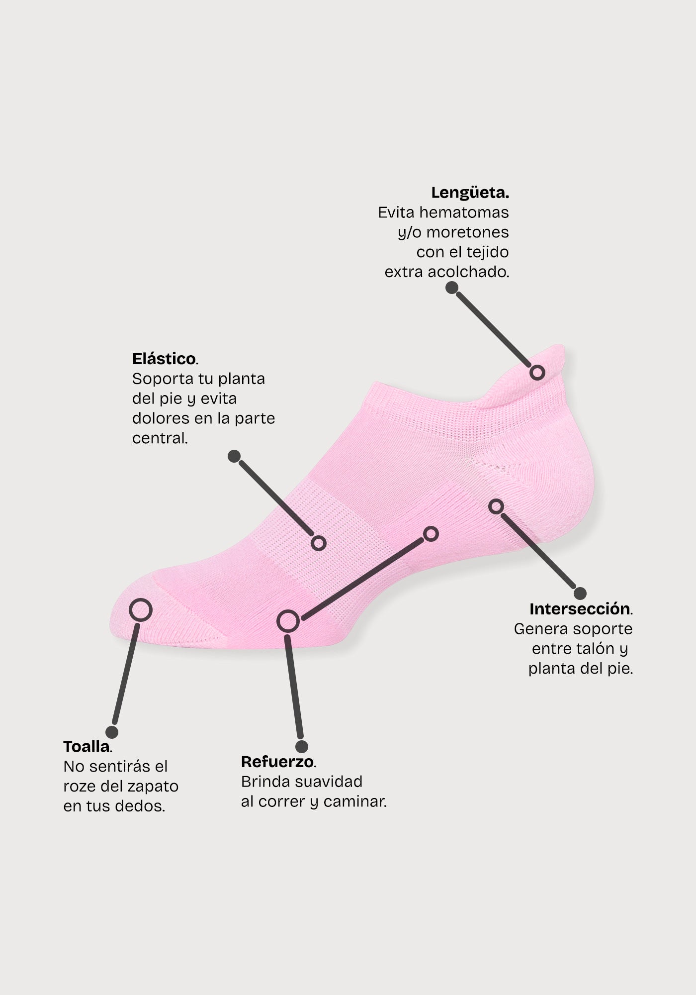 Media Running Lengüeta Dama